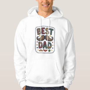 Best Dad Vintage Moustache Vector Father Design_1 Hoodie
