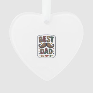 Best Dad Vintage Moustache Vector Father Design_1 Ornament