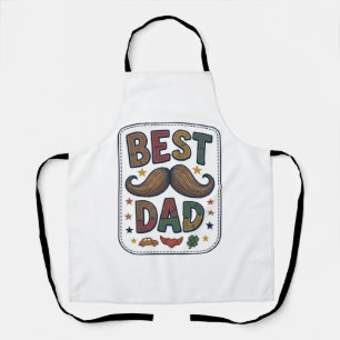 Best Dad Vintage Mustache Vector Father Design_1 Apron