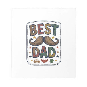 Best Dad Vintage Mustache Vector Father Design_1 Notepad