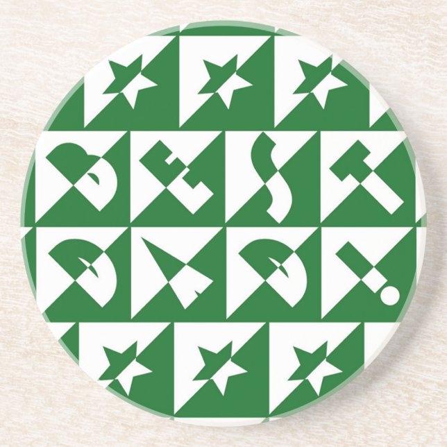 Best Dad Wild Text in Green Coaster (Front)