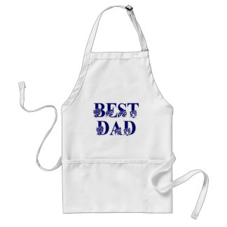 Best Dad with Flags Blue Text Standard Apron
