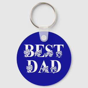 Best Dad with Flags White Text Key Ring