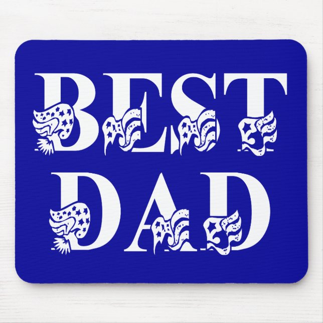 Best Dad with Flags White Text Mouse Pad (Front)
