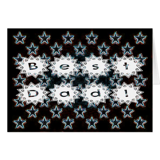 Best Dad with Neon Stars (Front Horizontal)