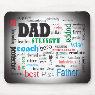 Best Dad Word Cloud Mouse Pad