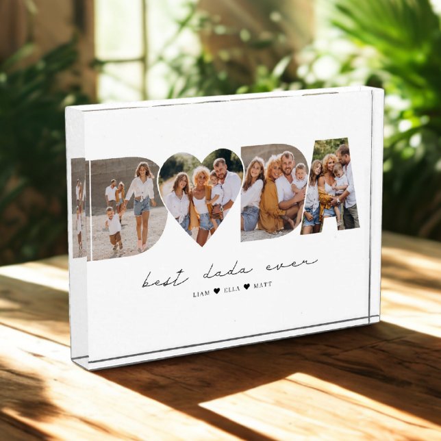 Best Dada Ever 4 Photo Collage First Father's Day Block (Creator Uploaded)