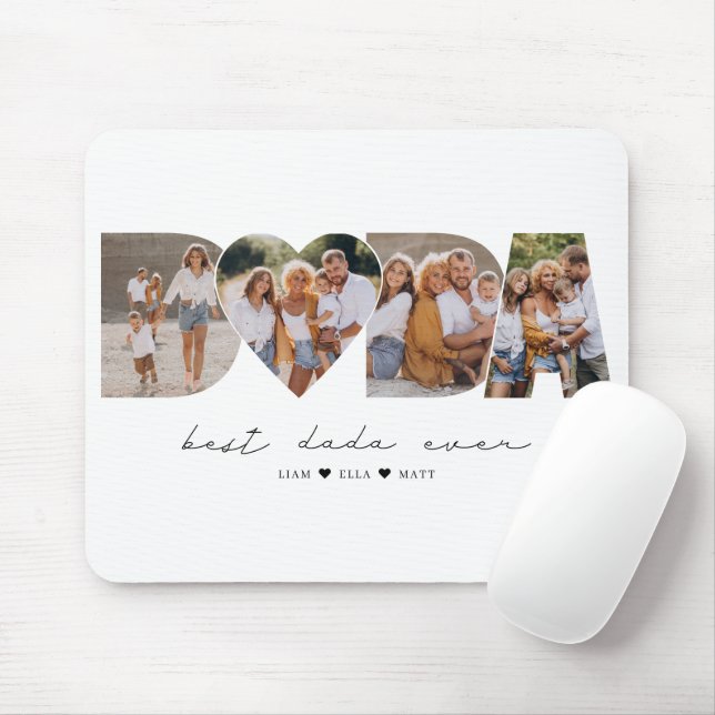 Best Dada Ever 4 Photo Collage First Father's Day Mouse Pad (With Mouse)