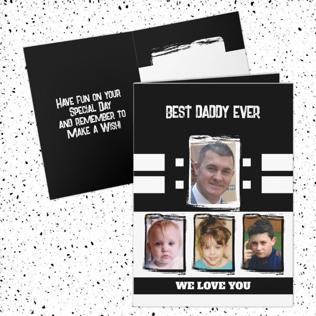 Best daddy 4 photos love you white black card (Creator Uploaded)