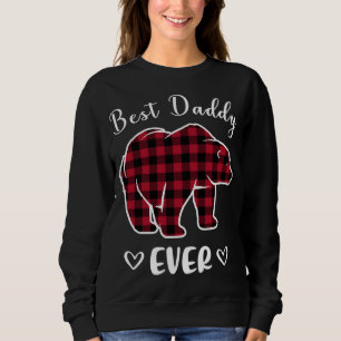 Best Daddy Bear Ever Buffalo Plaid Red Matching Sweatshirt