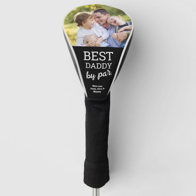 Best Daddy by Par Custom Photo Modern Father's day Golf Head Cover (Front)