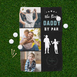 Best Daddy By Par | Monogram Photo Collage Golf Towel<br><div class="desc">Give your golf pro dad a Father's Day gift he can proudly use on the golf course! "Best Daddy by Par" golf towel featuring three of your favourite photos, father and child silhouette, and a personalised monogram. Makes a perfect gift for Father's Day, Christmas, or his birthday. These are Father’s...</div>