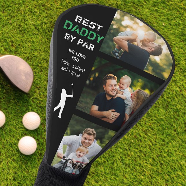 Best Daddy By Par Photo Cool Golfer Father's Day Golf Head Cover (Creator Uploaded)