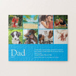 Best Daddy Dad Father Definition 6 Photo Sky Blue Jigsaw Puzzle