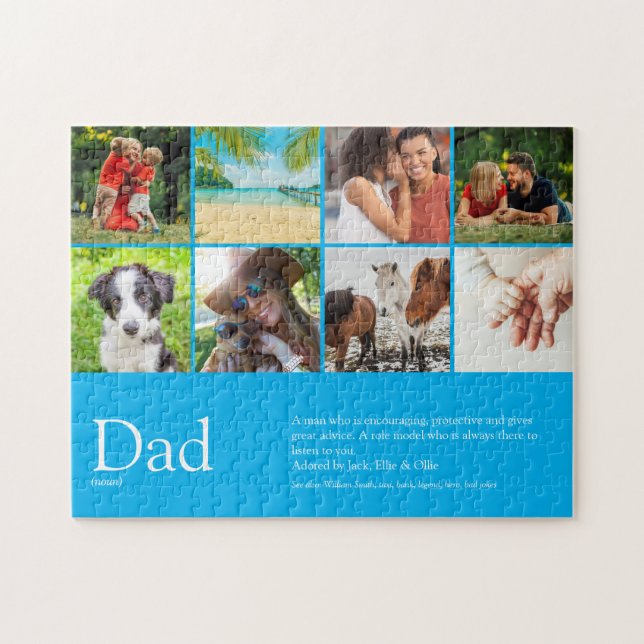 Best Daddy Dad Father Definition 6 Photo Sky Blue Jigsaw Puzzle (Horizontal)