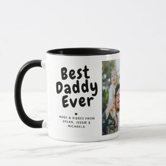 Best Daddy Ever 2-Photo Collage & Custom Message Mug