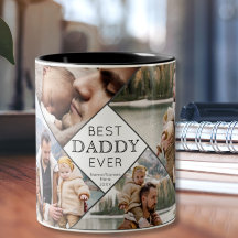 Best Daddy Ever 4 Photo Collage Add Kids Name Date