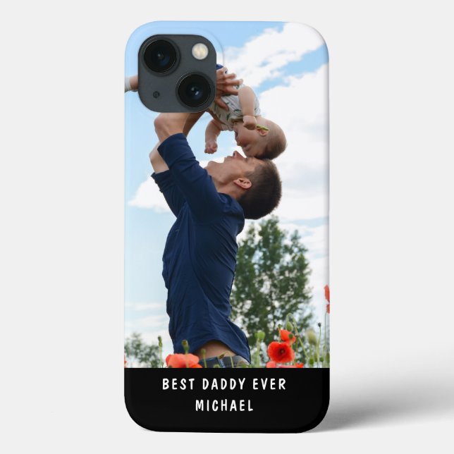 Best Daddy Ever Add Your Own Photo Custom Name Case-Mate iPhone Case (Back)