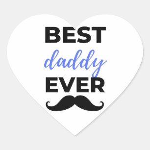 Best Daddy Ever Black Heart Sticker
