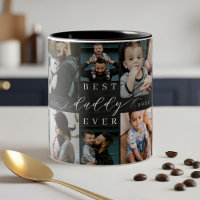  Best Daddy Ever Black Woodgrain Photo Collage 