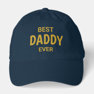 Best Daddy Ever Classic Navy Blue and Gold Dad Trucker Hat