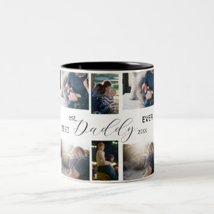 "Best Daddy Ever! Custom 8-Photo Father's Day Mug" Two-Tone Coffee Mug