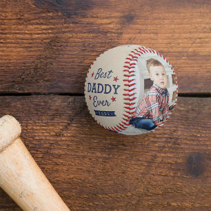 Best Daddy Ever   Custom Photo Baseball