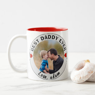 Best Daddy ever Custom Photo Trends 2026 Two-Tone Coffee Mug