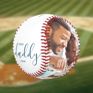 Best Daddy Ever Custom Text Photo Gift Baseball