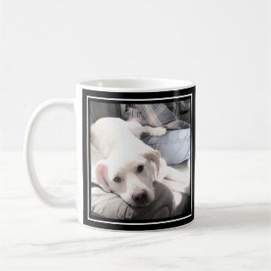 Best Daddy Ever Cute Puppy Dog Photo Black Coffee Mug
