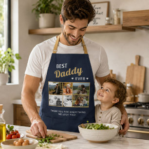 Best Daddy Ever Family Father's Day 6 Photo Apron