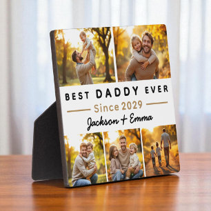 Best Daddy Ever Father's Day 5 Photo Collage  Plaque