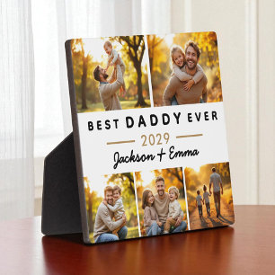 Best Daddy Ever Father's Day 5 Photo Collage  Plaque