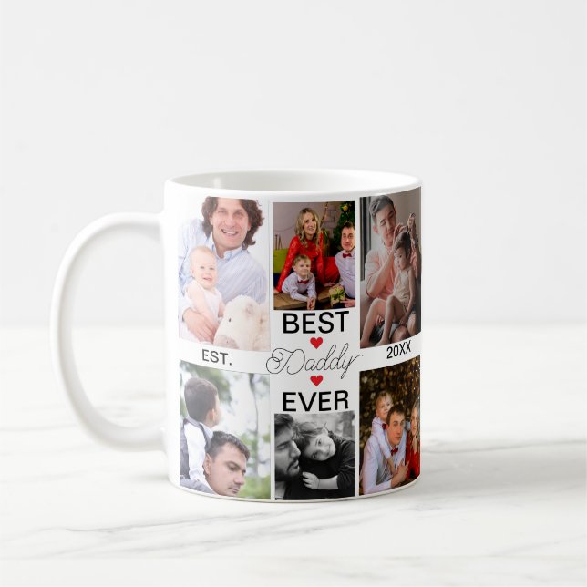 Best Daddy Ever | Father's Day 6  Photo Collage Coffee Mug (Left)