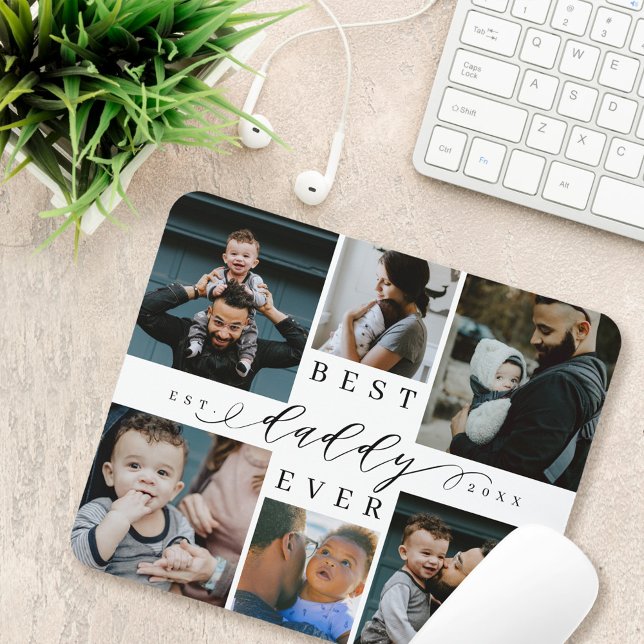 Best Daddy Ever | Father's Day 6 Photo Collage Mouse Pad (Creator Uploaded)