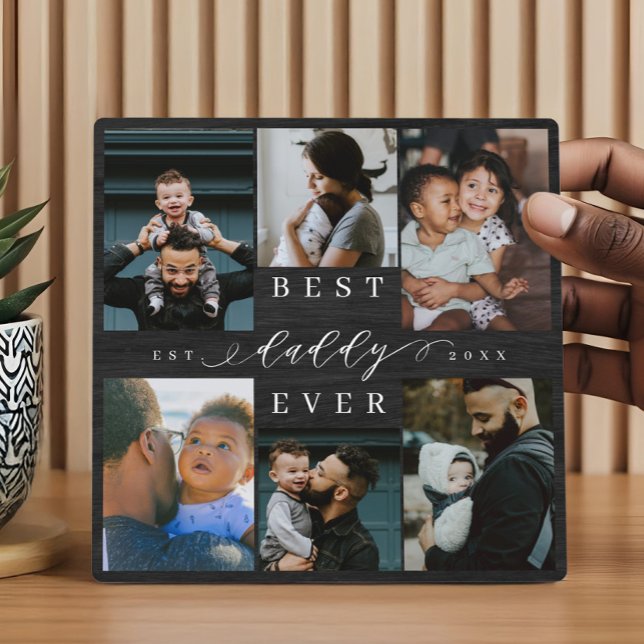 Best Daddy Ever Father's Day Gift Photo Woodgrain Plaque (Best Daddy Ever Father's Day Gift Photo Woodgrain Plaque)