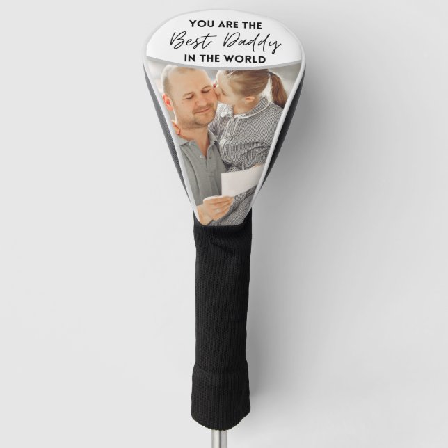 Best Daddy Ever Father's Day  Personalised Photo   Golf Head Cover (Front)