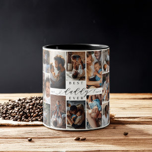 Best Daddy Ever   Father's Day Photo Collage Two-Tone Coffee Mug