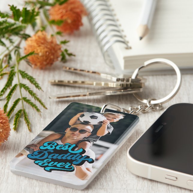 Best Daddy Ever | Fathers Day Photo Key Ring (Front Right)
