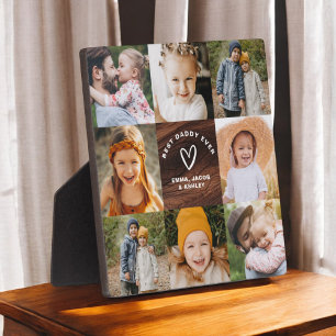 Best Daddy Ever Father's Day Wood Grain Photo Plaque