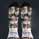 Best Daddy Ever Fun Photo Collage Socks<br><div class="desc">Looking for a cool pair of socks for your father,  well your in luck because here they are! Featuring 24 square photos for you to replace with your own,  and the saying 'best daddy ever' in a colourful typographic design.</div>