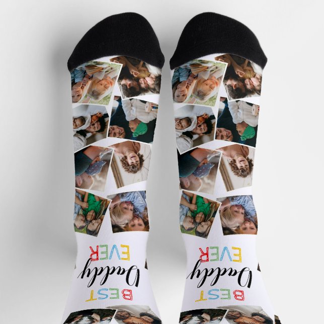 Best Daddy Ever Fun Photo Collage Socks (Top)