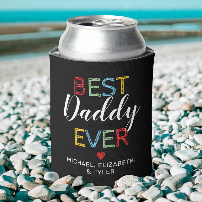 Best Daddy Ever Gift 4 Photo Can Cooler (Creator Uploaded)