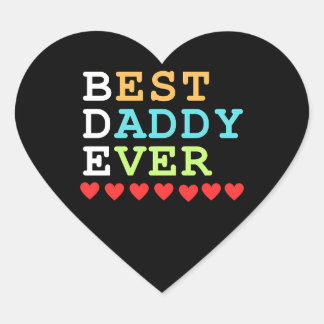Best Daddy Ever Heart Sticker