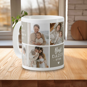 'Best Daddy Ever' Message Custom 7 Photo Collage Coffee Mug