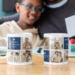 'Best Daddy Ever' Message Custom 7 Photo Collage Coffee Mug<br><div class="desc">Create a custom photo coffee mug for Daddy featuring 7 pictures of your choice displayed in a square grid template layout, three coloured cubed areas for you to add your own text. The first cube reads 'Happy Father's Day'. The second cube reads 'Best Daddy Ever' in a combinaton of script...</div>