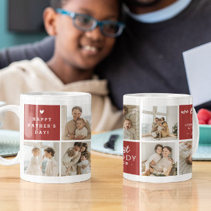 'Best Daddy Ever' Message Custom 7 Photo Collage Coffee Mug