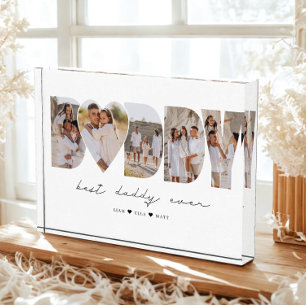 Best Daddy Ever Modern Photo Collage Father's Day Block