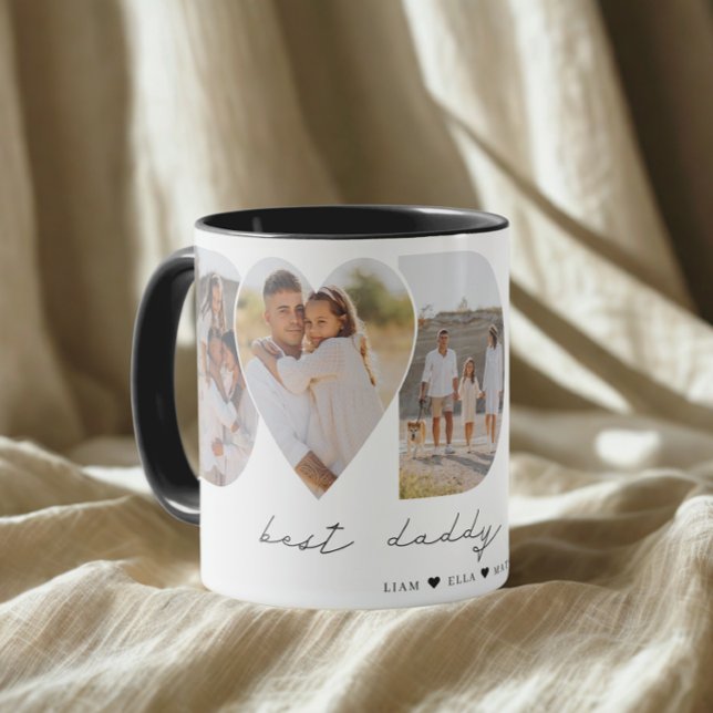 Best Daddy Ever Modern Photo Collage Father's Day Mug (Creator Uploaded)