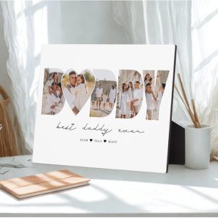 Best Daddy Ever Modern Photo Collage Father's Day Plaque